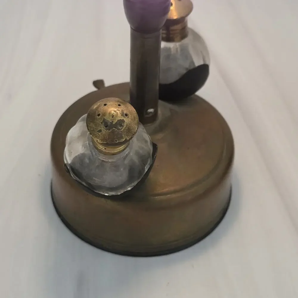 1960s MCM Accent Lamp Salt & Pepper Shaker Caddy